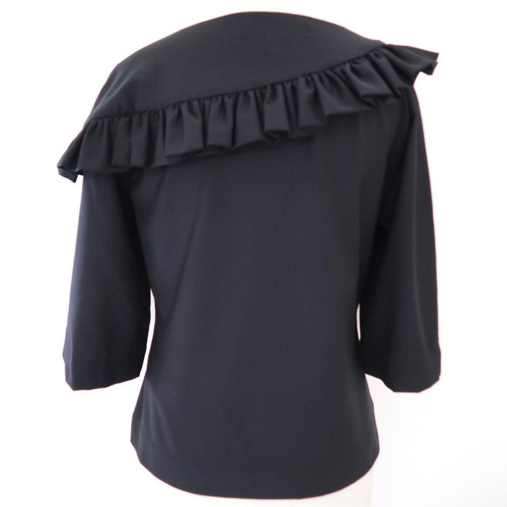 PASKAL ruffle trim stretch wool top - Picture 3 of 6